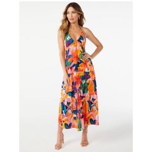 Sofia Vergara Women's Halter Neck Maxi Dress